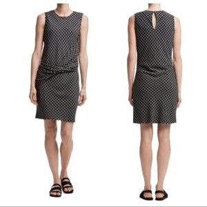 Standard James Peres Twisted drape plaid dress gingham print wool blended sz 0